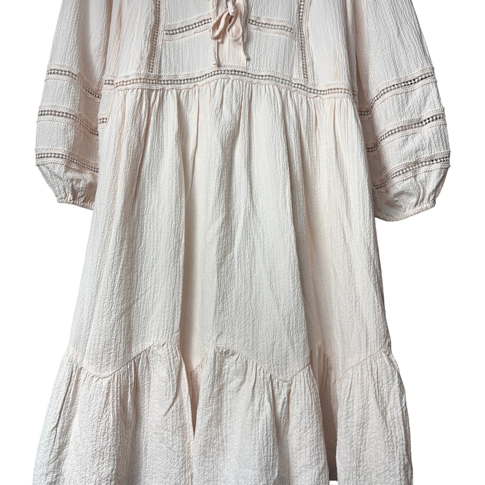 Calvin Klein sz 12 Milk Maid Dress Boho Peasant Tunic Fairy Cottage Renaissance - Picture 7 of 11
